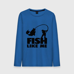 Мужской лонгслив хлопок с принтом Fish like me. в Санкт-Петербурге, 100% хлопок |  | Тематика изображения на принте: для рыбаков | рыба меня любит | рыбакам | рыбалка