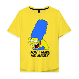Мужская футболка хлопок Oversize с принтом Don\t make me angry! в Санкт-Петербурге, 100% хлопок | свободный крой, круглый ворот, “спинка” длиннее передней части | simpsons | мультики | мультфильмы | не зли меня | симпсоны