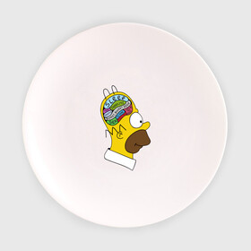 Тарелка с принтом Мозг Гомера в Санкт-Петербурге, фарфор | диаметр - 210 мм
диаметр для нанесения принта - 120 мм | Тематика изображения на принте: гомер
