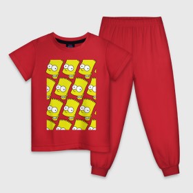 Детская пижама хлопок с принтом Узор Барт Симпсон в Санкт-Петербурге, 100% хлопок |  брюки и футболка прямого кроя, без карманов, на брюках мягкая резинка на поясе и по низу штанин
 | simpsons | мультик | мультфильм | симпсоны | симсоны