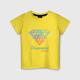 Детская футболка хлопок с принтом Diamond supply CO. Fullcolor в Санкт-Петербурге, 100% хлопок | круглый вырез горловины, полуприлегающий силуэт, длина до линии бедер | Тематика изображения на принте: 