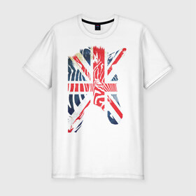Мужская футболка премиум с принтом Британская зебра в Санкт-Петербурге, 92% хлопок, 8% лайкра | приталенный силуэт, круглый вырез ворота, длина до линии бедра, короткий рукав | dtg | england | англия | британия | британский флаг | великобритания | животные | прикольные картинки