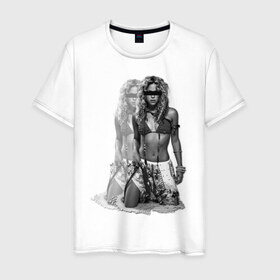 Мужская футболка хлопок с принтом Шакира в Санкт-Петербурге, 100% хлопок | прямой крой, круглый вырез горловины, длина до линии бедер, слегка спущенное плечо. | shakira | девушка | знаменитости | знаменитые личности | селебрити | суперзвезда | тело | фигура
