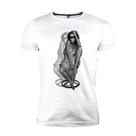 Мужская футболка премиум с принтом Анджелина Джоли в Санкт-Петербурге, 92% хлопок, 8% лайкра | приталенный силуэт, круглый вырез ворота, длина до линии бедра, короткий рукав | jolie | девушка | знаменитости | знаменитые личности | селебрити | суперзвезда | тело | фигура