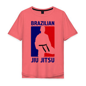 Мужская футболка хлопок Oversize с принтом Джиу-джитсу (Jiu jitsu) в Санкт-Петербурге, 100% хлопок | свободный крой, круглый ворот, “спинка” длиннее передней части | brazilian | бой | джиу джитсу | карате | черный пояс