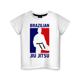 Детская футболка хлопок с принтом Джиу-джитсу (Jiu jitsu) в Санкт-Петербурге, 100% хлопок | круглый вырез горловины, полуприлегающий силуэт, длина до линии бедер | brazilian | бой | джиу джитсу | карате | черный пояс