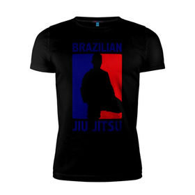 Мужская футболка премиум с принтом Джиу-джитсу (Jiu jitsu) в Санкт-Петербурге, 92% хлопок, 8% лайкра | приталенный силуэт, круглый вырез ворота, длина до линии бедра, короткий рукав | brazilian | бой | джиу джитсу | карате | черный пояс