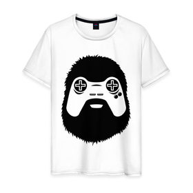 Мужская футболка хлопок с принтом Геймер в Санкт-Петербурге, 100% хлопок | прямой крой, круглый вырез горловины, длина до линии бедер, слегка спущенное плечо. | joystick | видеоигры | джойстик | игры