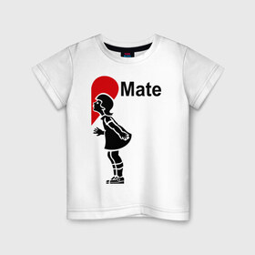 Детская футболка хлопок с принтом Soul Mate (родная душа). в Санкт-Петербурге, 100% хлопок | круглый вырез горловины, полуприлегающий силуэт, длина до линии бедер | для влюбленных | для двоих | любовь | парные | половинка | сердечко | сердце