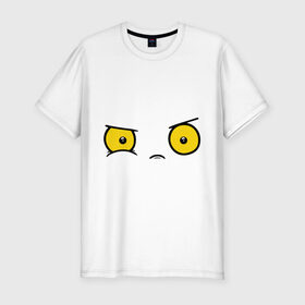 Мужская футболка премиум с принтом Wtf глаза в Санкт-Петербурге, 92% хлопок, 8% лайкра | приталенный силуэт, круглый вырез ворота, длина до линии бедра, короткий рукав | wtf глаза | глаза | глазише | желтые глаза | злые глазки | недовольные глаза