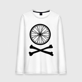 Мужской лонгслив хлопок с принтом Bicycle в Санкт-Петербурге, 100% хлопок |  | Тематика изображения на принте: bicycle | две кости | колесо | колесо от велосипеда | кости | кости с колесом | перекошенные кости