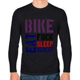 Мужской лонгслив хлопок с принтом Bike eat sleep repeat в Санкт-Петербурге, 100% хлопок |  | Тематика изображения на принте: bicycle | bike | bike eat sleep repeat | eat | repeat | sleep | велик | велосипед | велосипедист