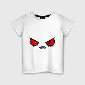 Детская футболка хлопок с принтом Злые глаза в Санкт-Петербурге, 100% хлопок | круглый вырез горловины, полуприлегающий силуэт, длина до линии бедер | глаза | лицо | монстр | рожица | самйл | чудик