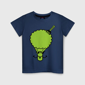 Детская футболка хлопок с принтом Брокколи в Санкт-Петербурге, 100% хлопок | круглый вырез горловины, полуприлегающий силуэт, длина до линии бедер | Тематика изображения на принте: еда | капуста | овощ | прикольные картинки