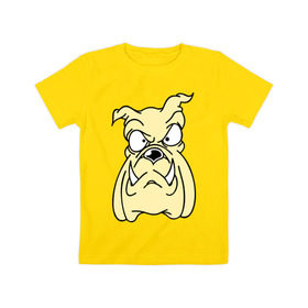 Детская футболка хлопок с принтом Злой пес в Санкт-Петербурге, 100% хлопок | круглый вырез горловины, полуприлегающий силуэт, длина до линии бедер | бульдог | бультерьер | домашнее животное | животное | злой пес | пес | собака