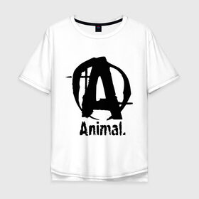 Мужская футболка хлопок Oversize с принтом Animal 2 в Санкт-Петербурге, 100% хлопок | свободный крой, круглый ворот, “спинка” длиннее передней части | animal