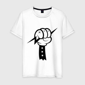 Мужская футболка хлопок с принтом Volt Hand в Санкт-Петербурге, 100% хлопок | прямой крой, круглый вырез горловины, длина до линии бедер, слегка спущенное плечо. | Тематика изображения на принте: swag | вольт | мультик | сваг | свэг