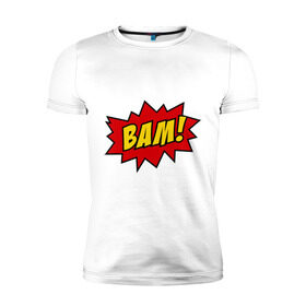 Мужская футболка премиум с принтом Cartoon Bam! в Санкт-Петербурге, 92% хлопок, 8% лайкра | приталенный силуэт, круглый вырез ворота, длина до линии бедра, короткий рукав | бам | комикс | мультик
