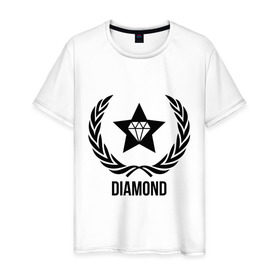 Мужская футболка хлопок с принтом Diamond Star в Санкт-Петербурге, 100% хлопок | прямой крой, круглый вырез горловины, длина до линии бедер, слегка спущенное плечо. | Тематика изображения на принте: bshirts | swag | алмаз | бриллиант | драгоценности | камень | сваг | свэг