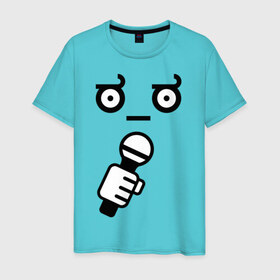 Мужская футболка хлопок с принтом Funny Singer в Санкт-Петербурге, 100% хлопок | прямой крой, круглый вырез горловины, длина до линии бедер, слегка спущенное плечо. | 