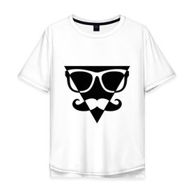 Мужская футболка хлопок Oversize с принтом Moustache Triangle в Санкт-Петербурге, 100% хлопок | свободный крой, круглый ворот, “спинка” длиннее передней части | 