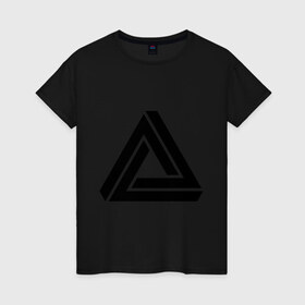 Женская футболка хлопок с принтом Triangle Visual Illusion в Санкт-Петербурге, 100% хлопок | прямой крой, круглый вырез горловины, длина до линии бедер, слегка спущенное плечо | swag | swag style | иллюзия | одежда сваг | сваг | сваг стиль | свег | свог | свэг | треугольник