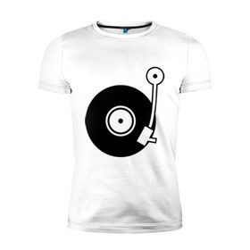 Мужская футболка премиум с принтом Vinyl Mix в Санкт-Петербурге, 92% хлопок, 8% лайкра | приталенный силуэт, круглый вырез ворота, длина до линии бедра, короткий рукав | dj | vinyl | винил | ди джей | диджей