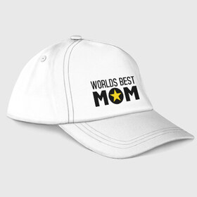 Бейсболка с принтом Worlds Best Mom в Санкт-Петербурге, 100% хлопок | классический козырек, металлическая застежка-регулятор размера | worlds best mom | лучшая в мире мама | лучшая мама | подарки родственникам | подарок для мамы