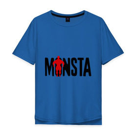Мужская футболка хлопок Oversize с принтом Monsta в Санкт-Петербурге, 100% хлопок | свободный крой, круглый ворот, “спинка” длиннее передней части | monsta | силовой спорт | силовой экстрим | спорт