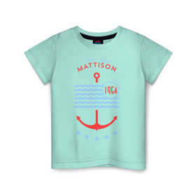 Детская футболка хлопок с принтом MATTISON яхт-клуб в Санкт-Петербурге, 100% хлопок | круглый вырез горловины, полуприлегающий силуэт, длина до линии бедер | Тематика изображения на принте: mattison | маттисон | море | якорь | яхкт клуб
