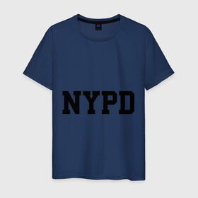 Мужская футболка хлопок с принтом NYPD в Санкт-Петербурге, 100% хлопок | прямой крой, круглый вырез горловины, длина до линии бедер, слегка спущенное плечо. | new york | силовые структуры