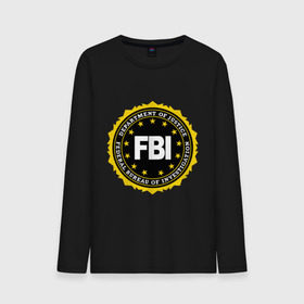 Мужской лонгслив хлопок с принтом FBI в Санкт-Петербурге, 100% хлопок |  | fbi | federal bureau of investigation | newtop | америка | спецслужбы | сша | фбр | федеральное бюро расследований