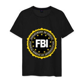 Мужская футболка хлопок с принтом FBI в Санкт-Петербурге, 100% хлопок | прямой крой, круглый вырез горловины, длина до линии бедер, слегка спущенное плечо. | fbi | federal bureau of investigation | newtop | америка | спецслужбы | сша | фбр | федеральное бюро расследований