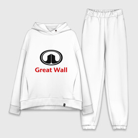 Женский костюм хлопок Oversize с принтом Great Wall logo в Санкт-Петербурге,  |  | great wall | greatwall | автобренды | автолюбителям | бренд | для автовладельцев | для автолюбителей | лого | логотип