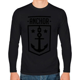 Мужской лонгслив хлопок с принтом Anchor Shield в Санкт-Петербурге, 100% хлопок |  | anchor shield | анкор | море | морская тема | моряк | якорь | яхтклуб