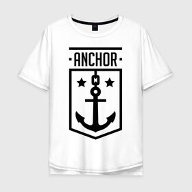 Мужская футболка хлопок Oversize с принтом Anchor Shield в Санкт-Петербурге, 100% хлопок | свободный крой, круглый ворот, “спинка” длиннее передней части | anchor shield | анкор | море | морская тема | моряк | якорь | яхтклуб