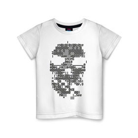 Детская футболка хлопок с принтом watch dogs skull в Санкт-Петербурге, 100% хлопок | круглый вырез горловины, полуприлегающий силуэт, длина до линии бедер | знаки | сторожевые псы | цифры | череп