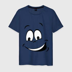 Мужская футболка хлопок с принтом Радость в Санкт-Петербурге, 100% хлопок | прямой крой, круглый вырез горловины, длина до линии бедер, слегка спущенное плечо. | smail | глаза | радость | смайл | улыбка