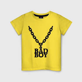 Детская футболка хлопок с принтом Цепочка bad boy в Санкт-Петербурге, 100% хлопок | круглый вырез горловины, полуприлегающий силуэт, длина до линии бедер | Тематика изображения на принте: bad boy
