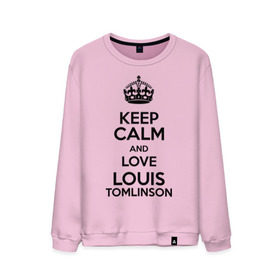 Мужской свитшот хлопок с принтом Keep calm and love Louis Tomlinson в Санкт-Петербурге, 100% хлопок |  | 1d | keep calm | louis tomlinson | music | one direction | луи томлинсон