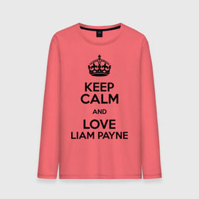 Мужской лонгслив хлопок с принтом Keep calm and love Liam Payne в Санкт-Петербурге, 100% хлопок |  | 1d | keep calm | liam payne | music | one direction | лиам пейн