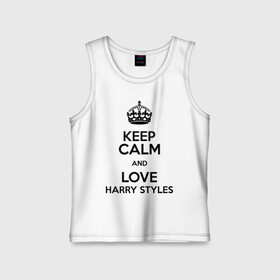 Детская майка хлопок с принтом Keep calm and love Harry Styles в Санкт-Петербурге,  |  | 1d | harry styles | keep calm | music | one direction | гарри стайлс