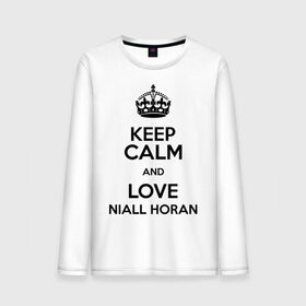 Мужской лонгслив хлопок с принтом Keep calm and love Niall Horan в Санкт-Петербурге, 100% хлопок |  | Тематика изображения на принте: 1d | keep calm | music | niall horan | one direction | найл хоран