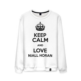 Мужской свитшот хлопок с принтом Keep calm and love Niall Horan в Санкт-Петербурге, 100% хлопок |  | Тематика изображения на принте: 1d | keep calm | music | niall horan | one direction | найл хоран