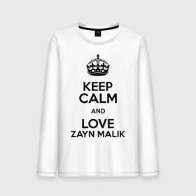 Мужской лонгслив хлопок с принтом Keep calm and love Zayn Malik в Санкт-Петербурге, 100% хлопок |  | 1d | keep calm | music | one direction | zayn malik | зейн малик