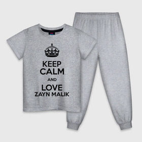 Детская пижама хлопок с принтом Keep calm and love Zayn Malik в Санкт-Петербурге, 100% хлопок |  брюки и футболка прямого кроя, без карманов, на брюках мягкая резинка на поясе и по низу штанин
 | 1d | keep calm | music | one direction | zayn malik | зейн малик