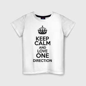 Детская футболка хлопок с принтом Keep calm and love One Direction в Санкт-Петербурге, 100% хлопок | круглый вырез горловины, полуприлегающий силуэт, длина до линии бедер | Тематика изображения на принте: 1d | keep calm | love one direction | music | one direction