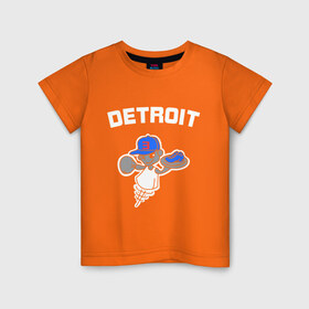 Детская футболка хлопок с принтом Detroit в Санкт-Петербурге, 100% хлопок | круглый вырез горловины, полуприлегающий силуэт, длина до линии бедер | хип хоп