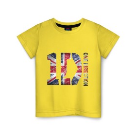 Детская футболка хлопок с принтом 1D в Санкт-Петербурге, 100% хлопок | круглый вырез горловины, полуприлегающий силуэт, длина до линии бедер | 1d | british flag | flag | keep calm | music | one direction | британский флаг | флаг