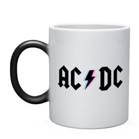 Кружка хамелеон с принтом ACDC в Санкт-Петербурге, керамика | меняет цвет при нагревании, емкость 330 мл | acdc | rock | блюз рок | рок | рок группа | рок н ролл | хард рок | эйсидиси
